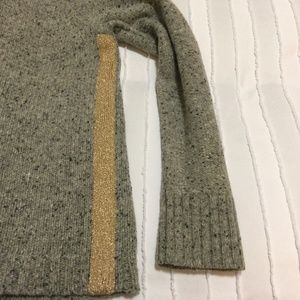 J Crew grey sweater with gold accents size small